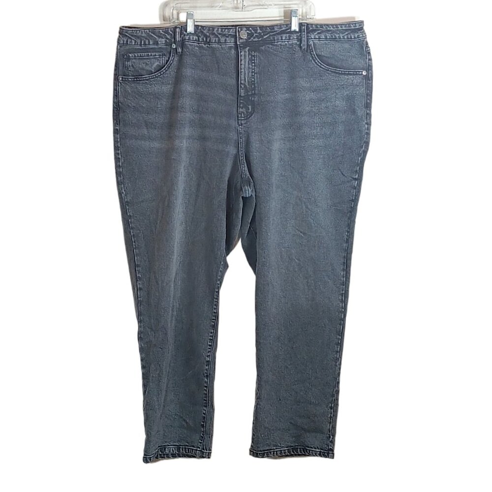 Ava & Viv 90s Straight Jeans Womens 26 Black High Rise Stretch Denim Jeans